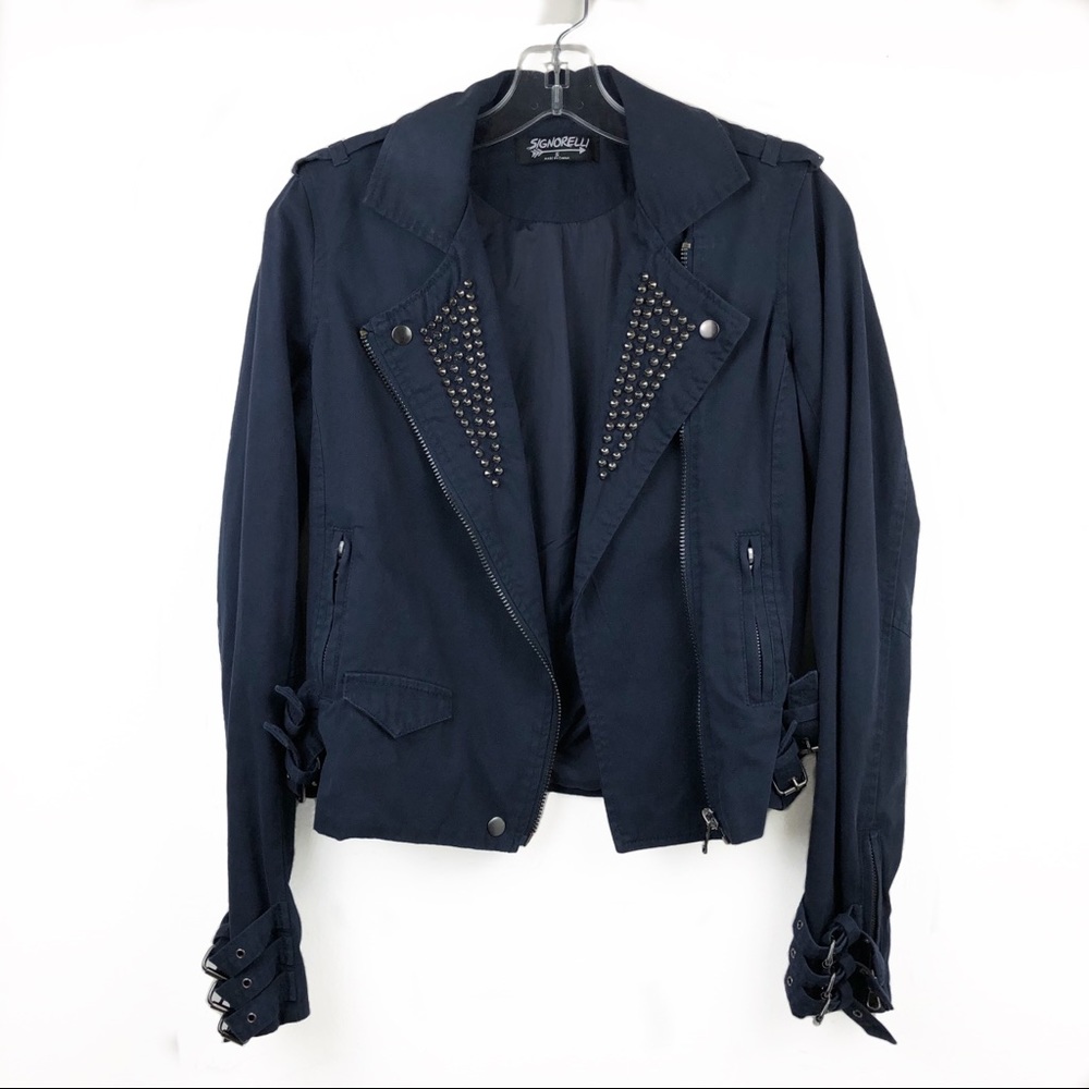Signorelli studded moto jean cotton jacket s